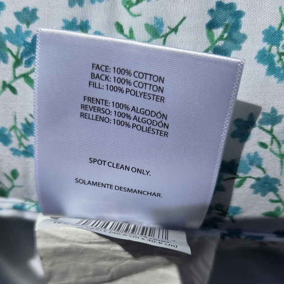 Pioneer Woman Teal Cotton Floral Eyelet Throw Pillow Set 2 EUC - Picture 5 of 9